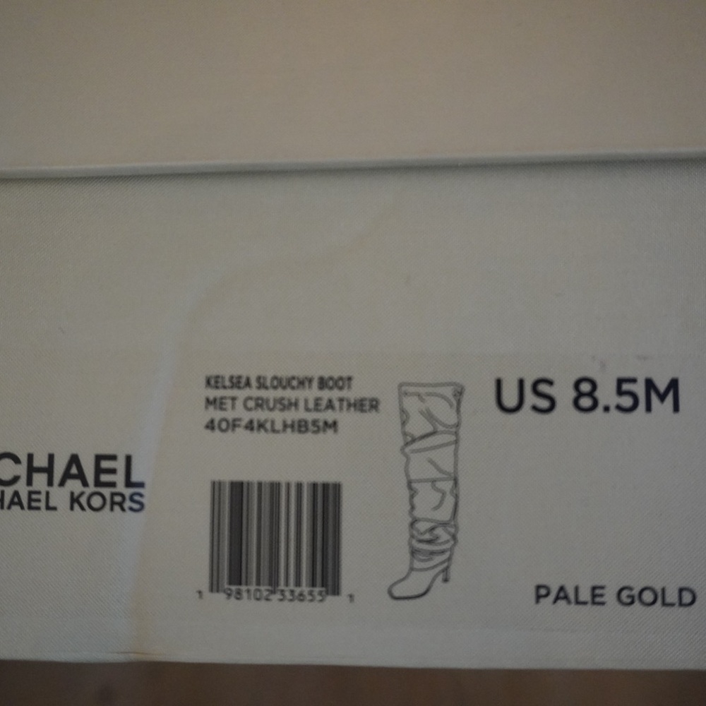 Michael Kors Leather Kelsea Slouchy Boot in Pale Gold size 8.5 - Picture 5 of 7